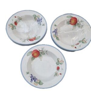 Savoir Vivre Luscious Fruit Rim Soup Bowls Set 5 Japan JJ017 8 1/8”D